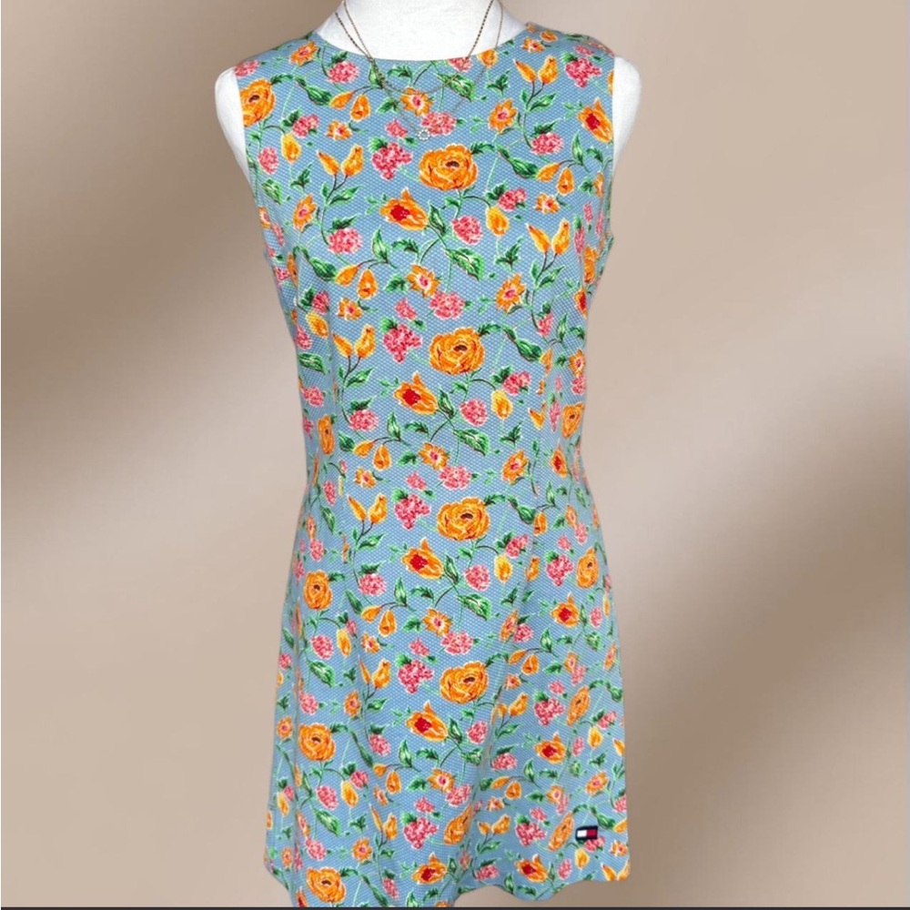 Tommy Hilfiger 90s Floral Cotton Shift Dress • Size 6